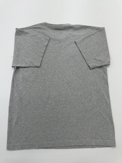 Bayside Men's Heather Grey Navy Graphic T-Shirt Size Large Made in USA