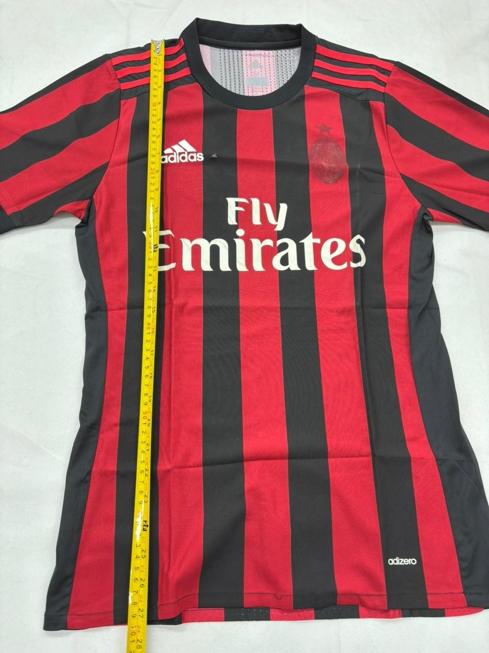 Adidas AC Milan Home Jersey Red Black Striped Fly Emirates Size M Thailand