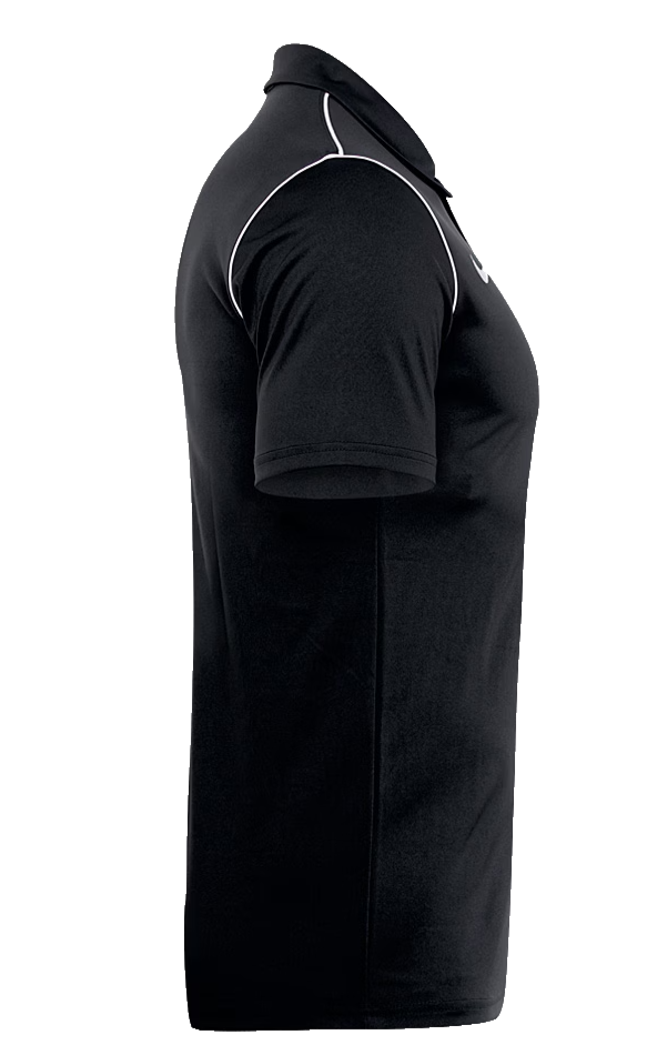Nike Men's Black Dri-FIT Polo Shirt White Piping Swoosh Logo Short Sleeve Size L