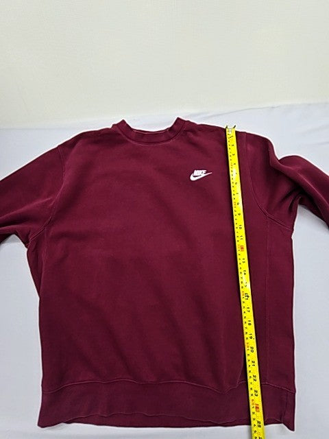 Nike Crewneck Fleece Sweatshirt Maroon M Long Sleeve Swoosh