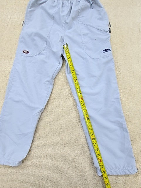 Umbro Men's Grey Nylon Track Joggers M Relaxed Drawstring Waist