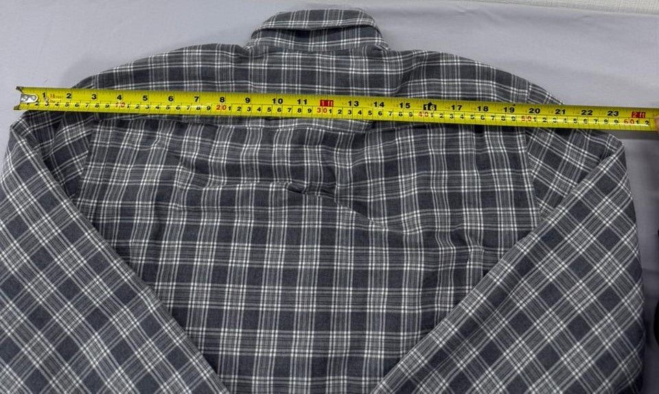 BOSS Men's Grey Plaid Flannel Slim Fit Button-Down Shirt M Germany