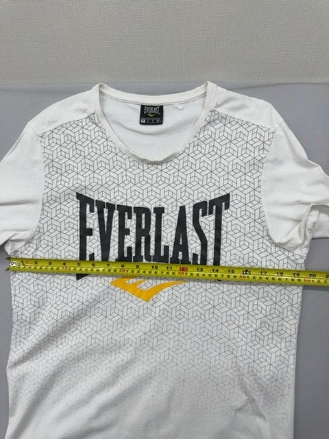 Everlast Men's L White Geometric Short Sleeve T-Shirt 2008 Polyester