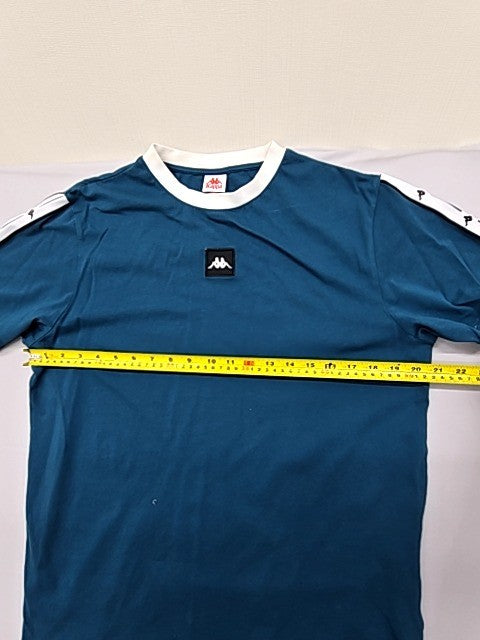 Kappa Men's Navy Logo Crewneck T-Shirt Large Short Sleeve White Trim