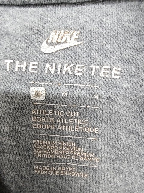 Nike The Nike Tee Grey Cotton T-Shirt Men's M Athletic Fit Short Sleeve