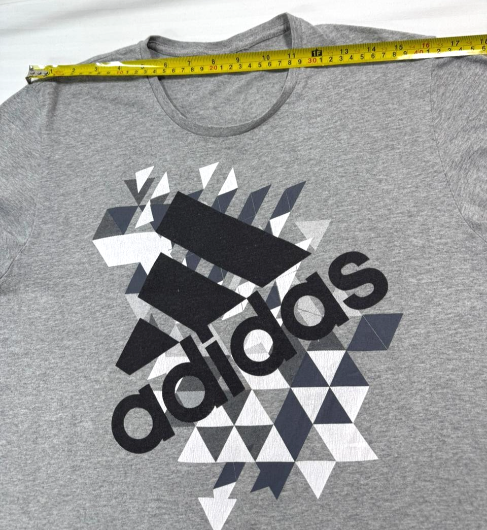Grey Adidas Essentials Big Logo Tee For Men - Size S