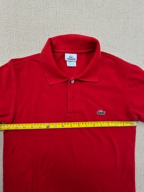 Lacoste Men's Red Cotton Short Sleeve Polo Shirt Regular