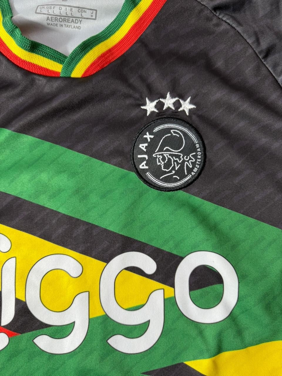 Ajax Amsterdam Ziggo Jersey Adidas Black Green Yellow Red Football Shirt