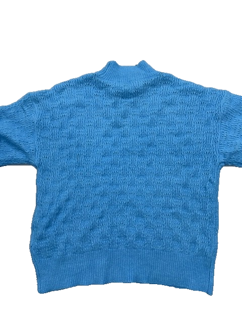 Vila Women's Turtleneck Sweater S Light Blue Balloon Sleeve Knit