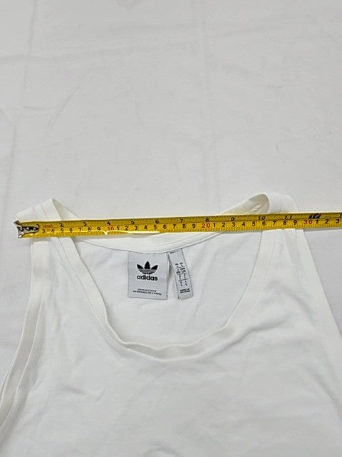 Adidas Men's White L Tank Top Athletic Sleeveless Cotton Blend