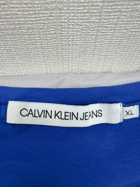 Calvin Klein Jeans Men's XL Blue Cotton Short Sleeve Crewneck T-Shirt