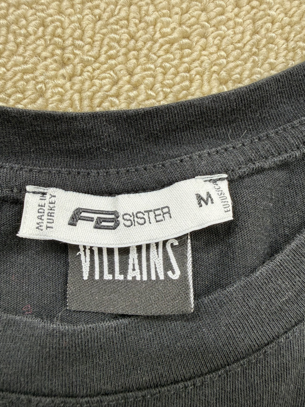 FB Sister Unisex Disney Villains Black T-Shirt Size M Short Sleeve Crewneck