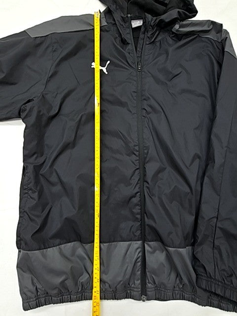 Puma Black Hooded Athletic Jacket Men's 3XL Nylon Zip Sports