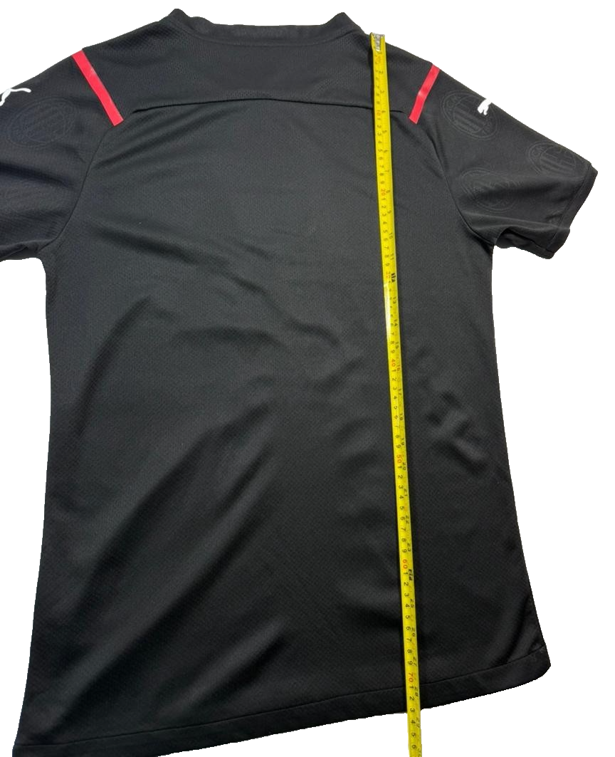 Puma Ac Milan Third Jersey In Black With Red Accents - Size S