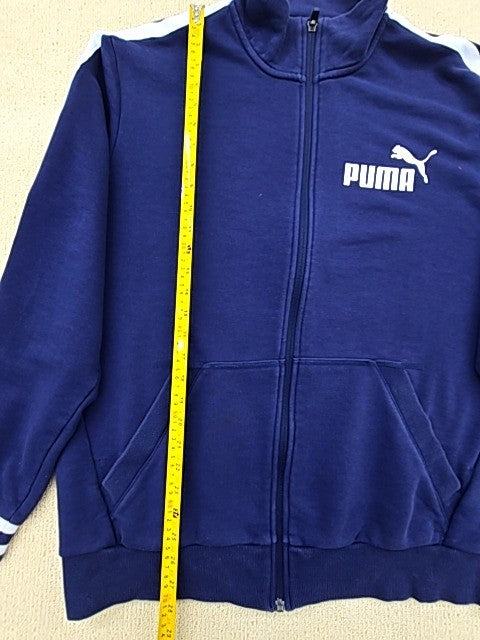 Puma Vintage Navy Blue Track Jacket XL Men Full Zip White Stripes