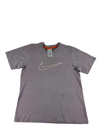 Nike Men's T-Shirt Small Grey Short Sleeve Swoosh Logo Casual Tee