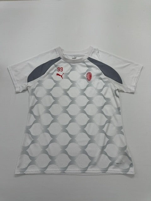PUMA Boys White Soccer Graphic Tee Big Kids L Lightweight Crew Neck