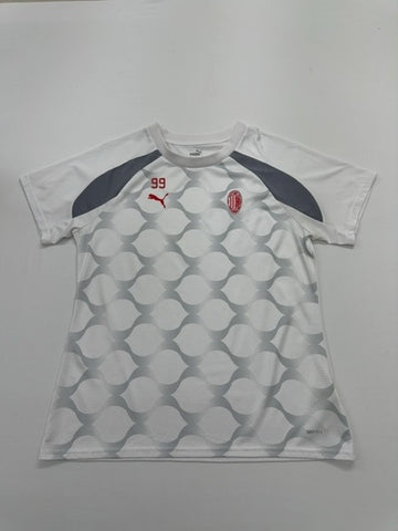 PUMA Boys White Soccer Graphic Tee Big Kids L Lightweight Crew Neck