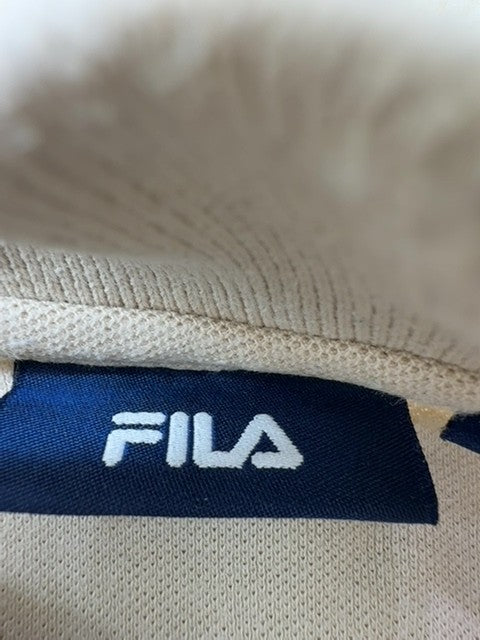 Fila Men's Beige Cotton Polo Shirt Size S US Short Sleeve