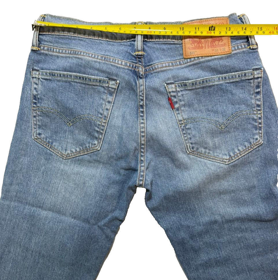 Levi's 511 Jeans Adult 31X32 Blue Denim Medium Wash Straight Trousers Men