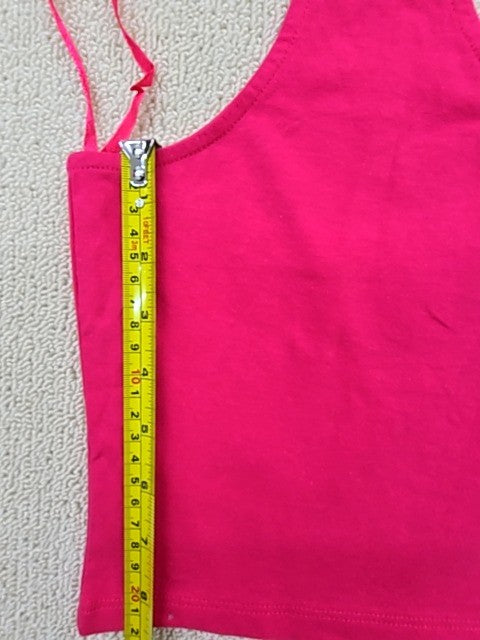 Sinsay Pink V-Neck Tank Top Women L Sleeveless Solid 7181-43X-L