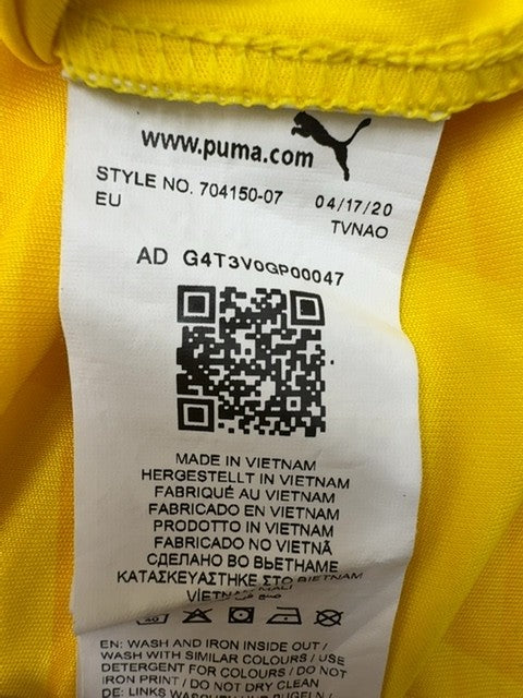 Puma Men's Soccer Jersey Yellow XXL Short Sleeve
