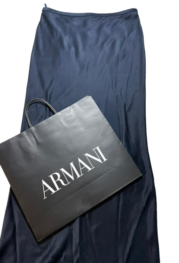 Bnwt Giorgio Armani Women�S Navy Long Maxi Skirt Italy Elegant Formal Size 42