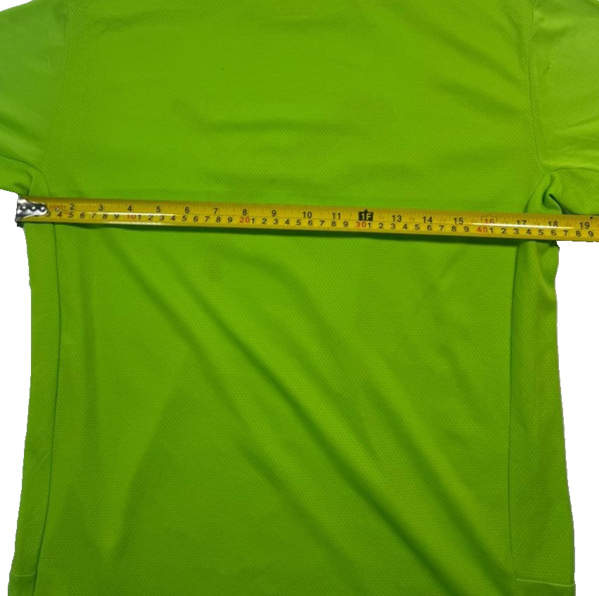 Puma Neon Green Performance T-Shirt With A Blue Graphic Log - Size S