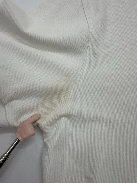 U.S. Polo Assn. Men White Cotton Polo Shirt Red/Black Trim Size M