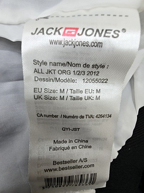 Jack & Jones Navy Bomber Jacket M Nylon Orange Piping Strength First
