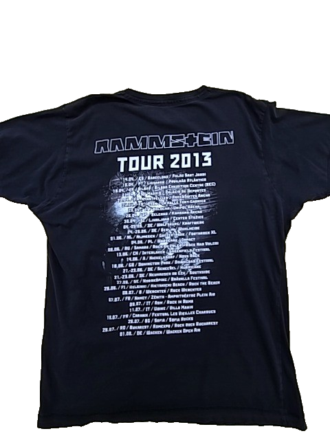 Retro Rammstein Men's Black T-Shirt – Size XL, Concert 2013 Crewneck concert