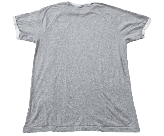 Adidas Men's Gray T-Shirt – Size L, Slim Fit, Striped