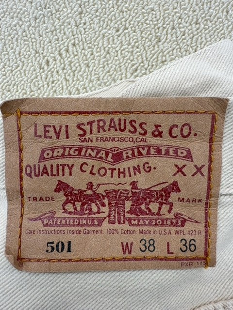 Levi's 501 Men's Beige Jeans 38x36 Vintage Made USA