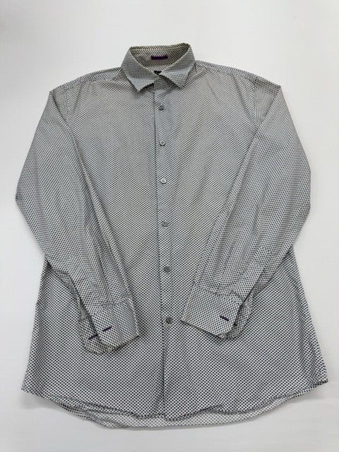 Paul Smith Men Cream Geometric Button-Up Shirt Size Regular Excellent