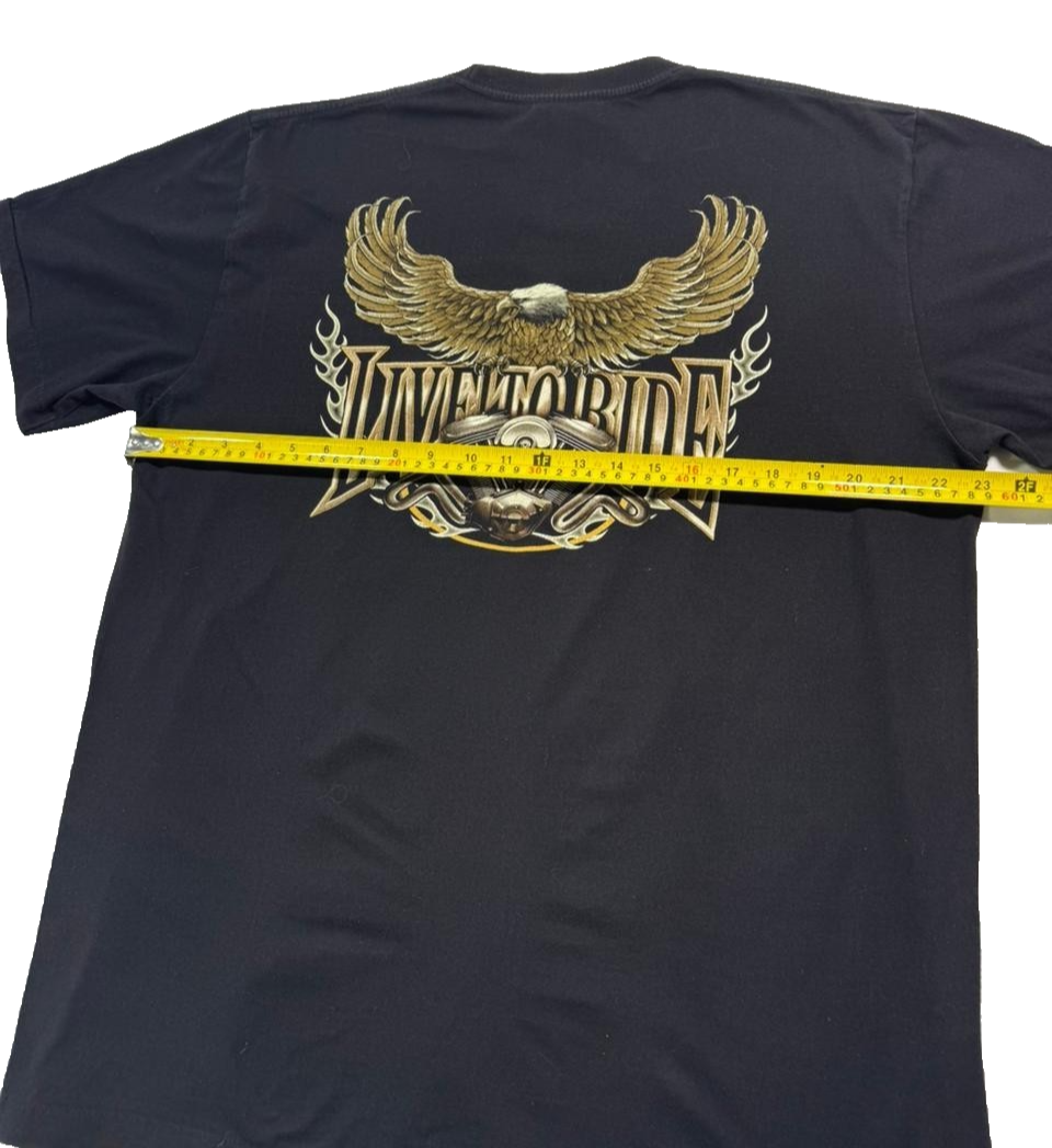 Vintage Rock Eagle Glow In The Dark T-Shirt Men's XL Biker Eagle Live To Ride