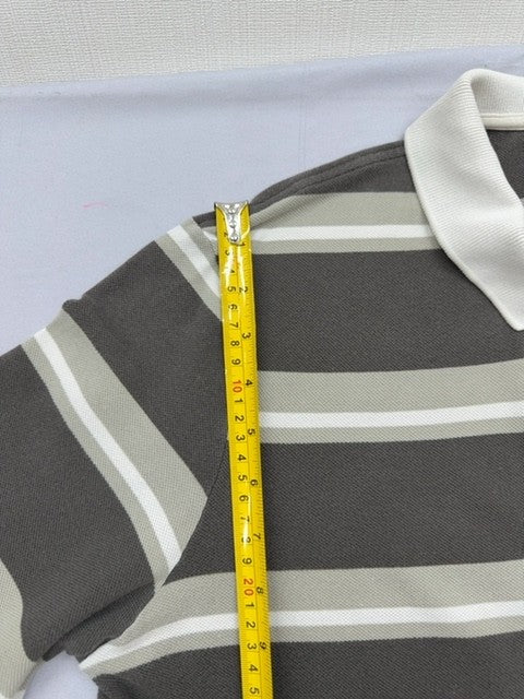 Lacoste Men's Grey Striped Long Sleeve Polo Shirt Regular Size