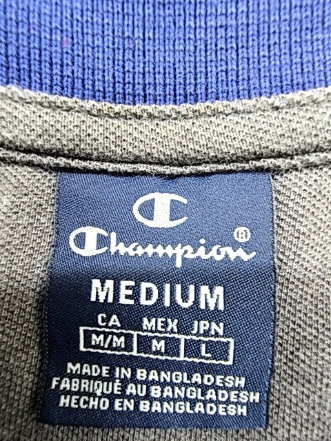 Champion Navy Blue Cotton Piqué Polo Shirt Men's Medium Short Sleeve