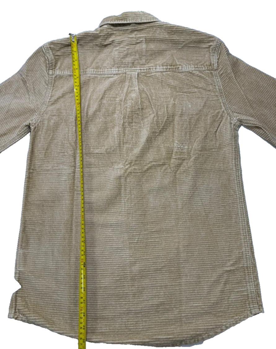 Quiksilver Men's Tan Corduroy Button-Up Shirt Long Sleeve Casual Size M