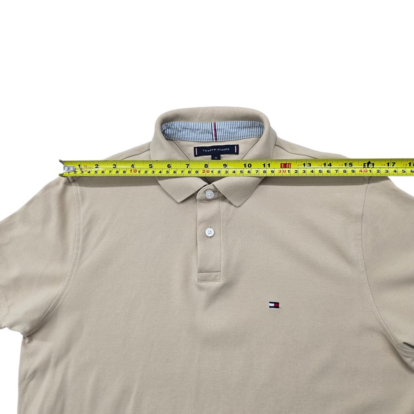 Tommy Hilfiger Men's Beige Organic Stretch Pique Polo Size M