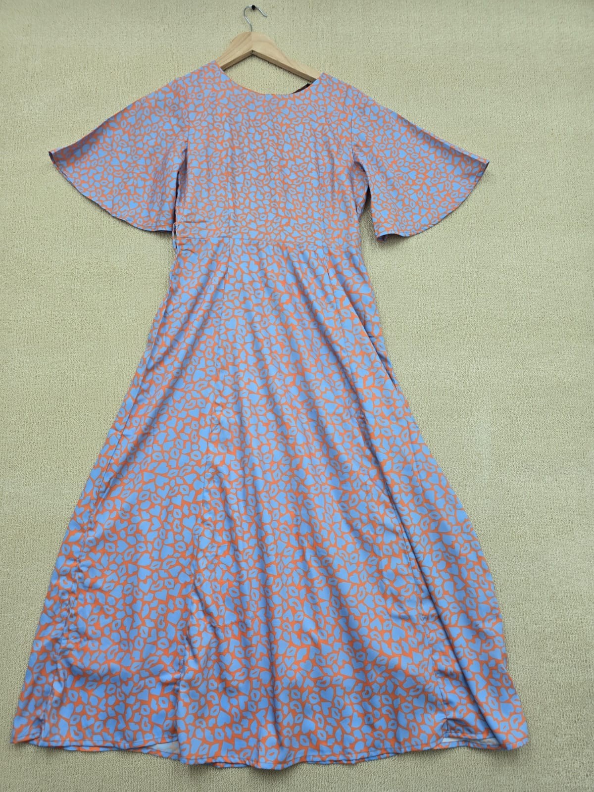 French Connection Women's Maxi Floral Print Dress Size B Blue Orange