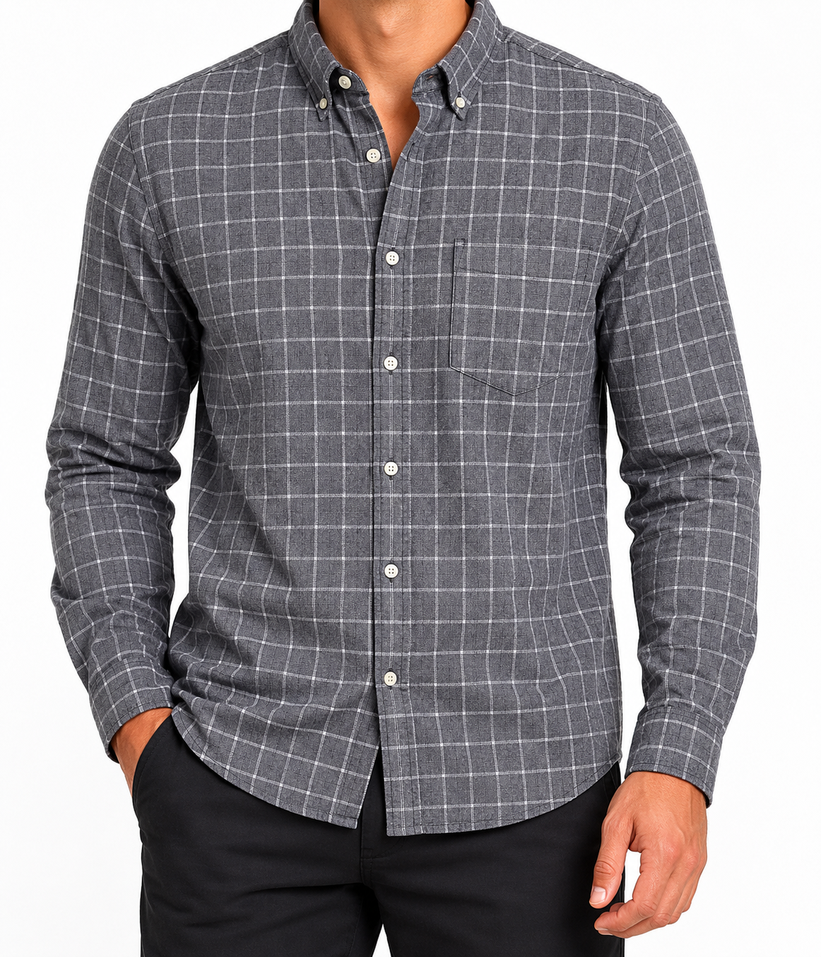 Uniqlo Men Gray Shirt size M product image 1