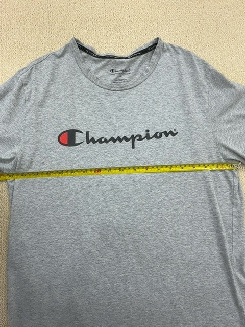 Champion Men's Grey Cotton Crewneck T-Shirt Size M Short Sleeve