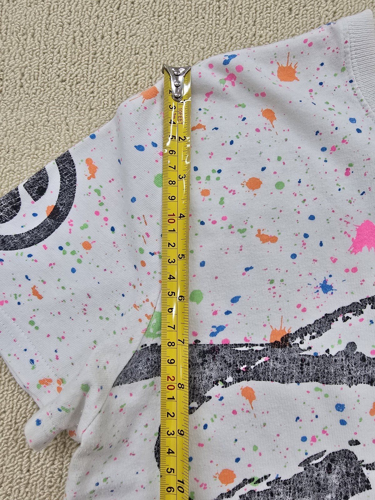 Superdry Surf Co Splatter Print Men's L White Cotton T-Shirt