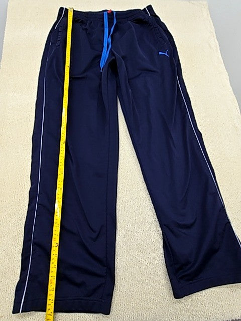 Puma Men's Navy Track Pants Size L Drawstring Regular Fit 816362