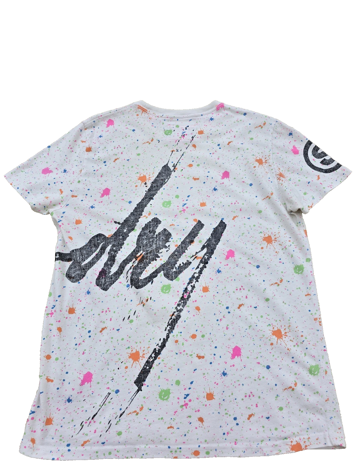 Superdry Surf Co Splatter Print Men's L White Cotton T-Shirt