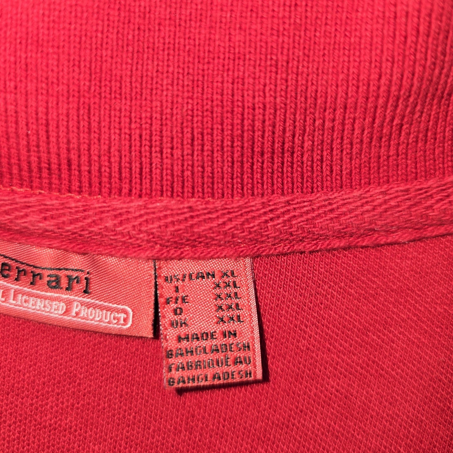 Ferrari Men Red Polo Pique Knit 3XL Button Placket Logo Patch Regular
