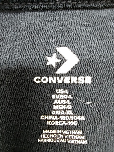 Converse Men's Black Short Sleeve T-Shirt Size L Cotton Crew Neck