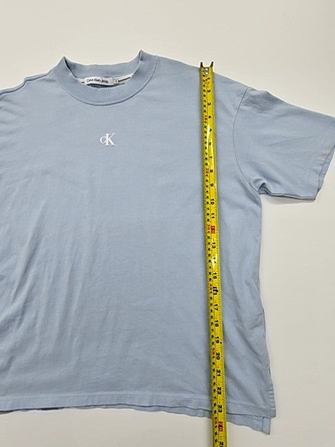 Calvin Klein Jeans Unisex Light Blue Logo T-Shirt Size S Regular