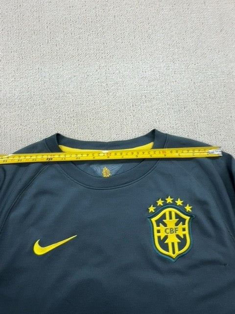 Nike Men's Grey Brazil Soccer Jersey Short Sleeve Dri-FIT Size L