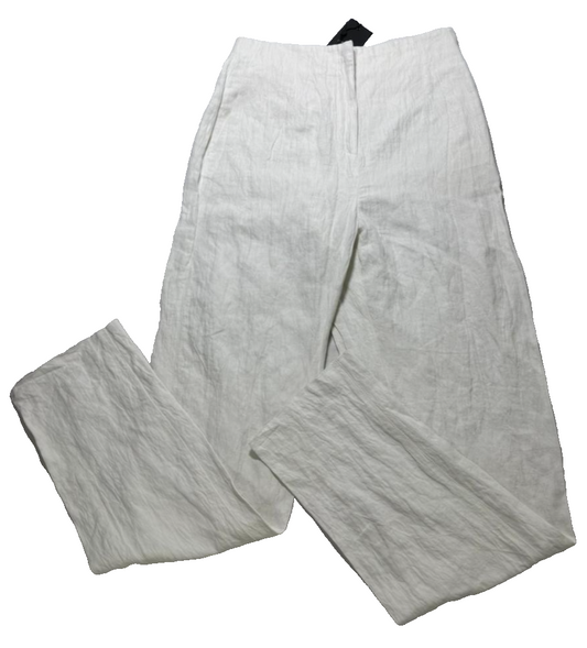 Giorgio Armani Unisex White Pants – Size 42, Wide Leg, Linen